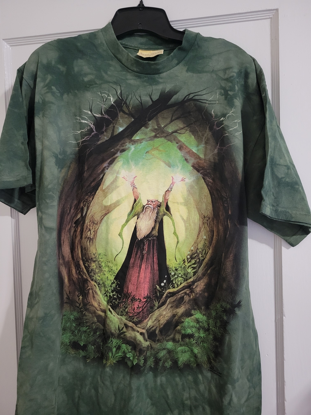 Vintage Green the mountain Tie-Dye Wizard Unisex Graphic Tee - Picture 4 of 7